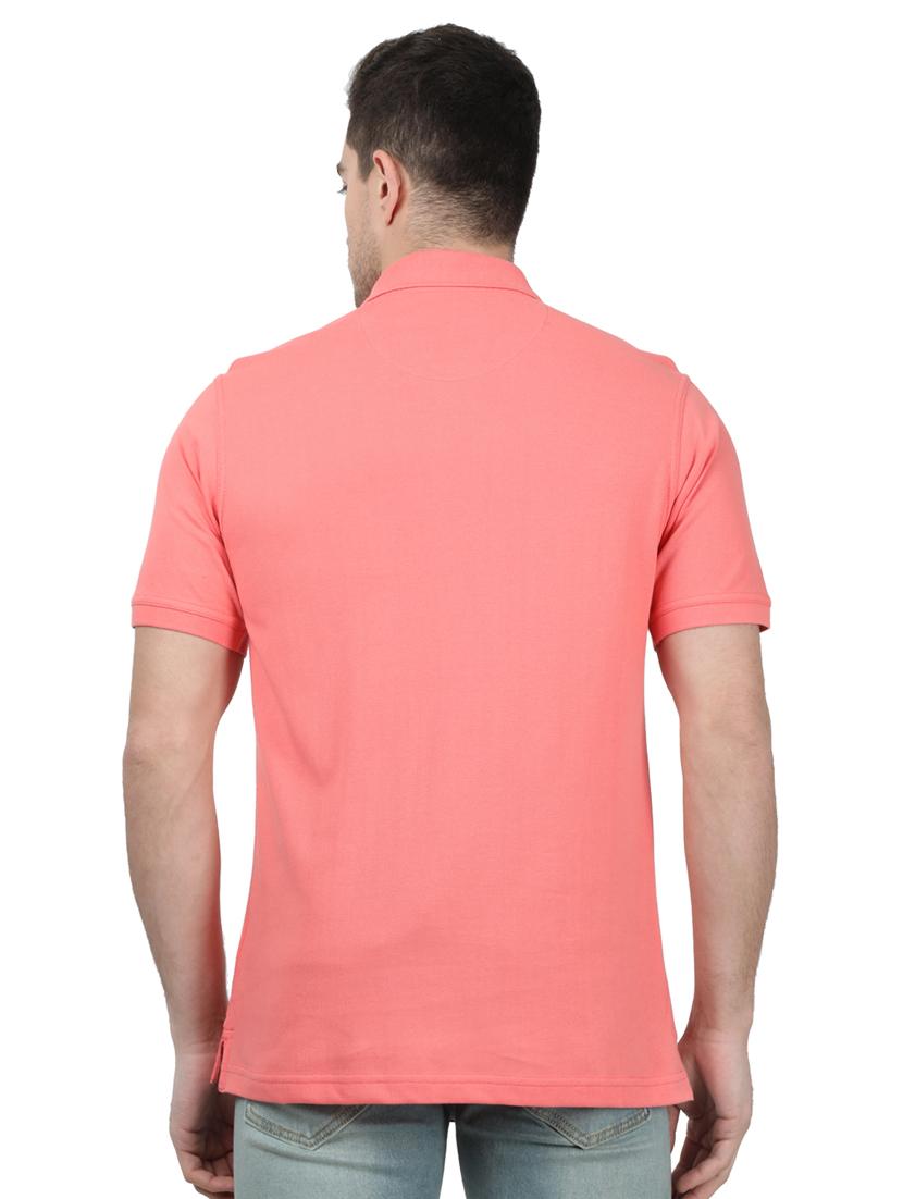 pink solid polo t-shirt - 17694347 - Zoom Image - 3