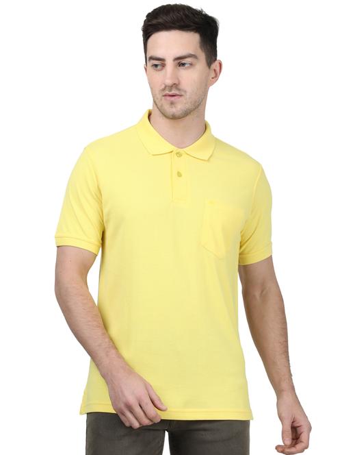 yellow solid polo t-shirt - 17694348 - Standard Image - 1