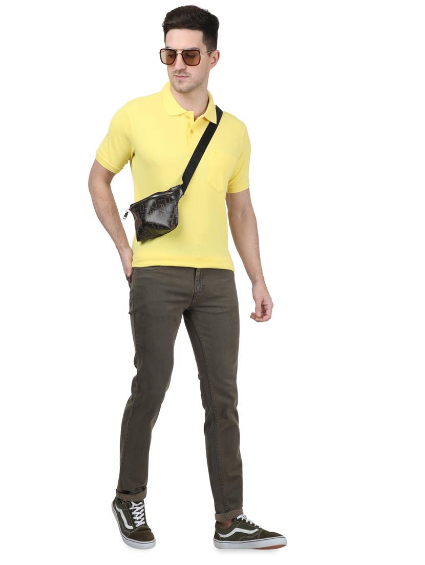 yellow solid polo t-shirt - 17694348 - Zoom Image - 4