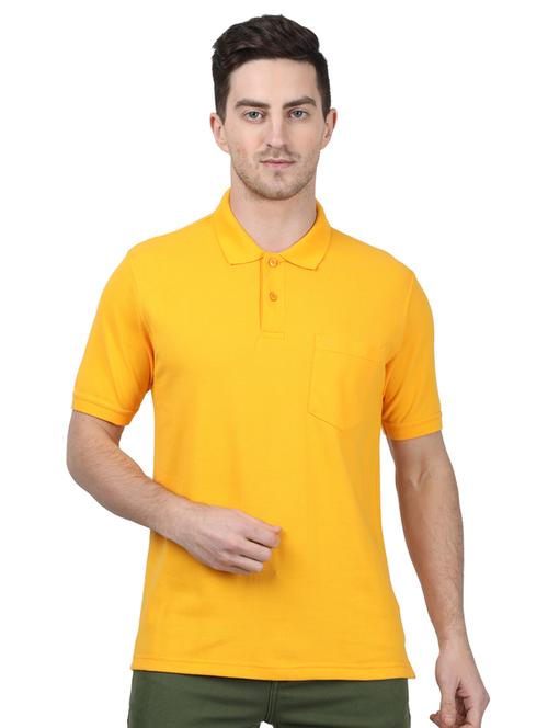 yellow solid polo t-shirt - 17694349 - Standard Image - 1