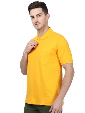 yellow solid polo t-shirt - 17694349 - Standard Image - 2