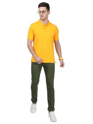 yellow solid polo t-shirt - 17694349 - Standard Image - 4