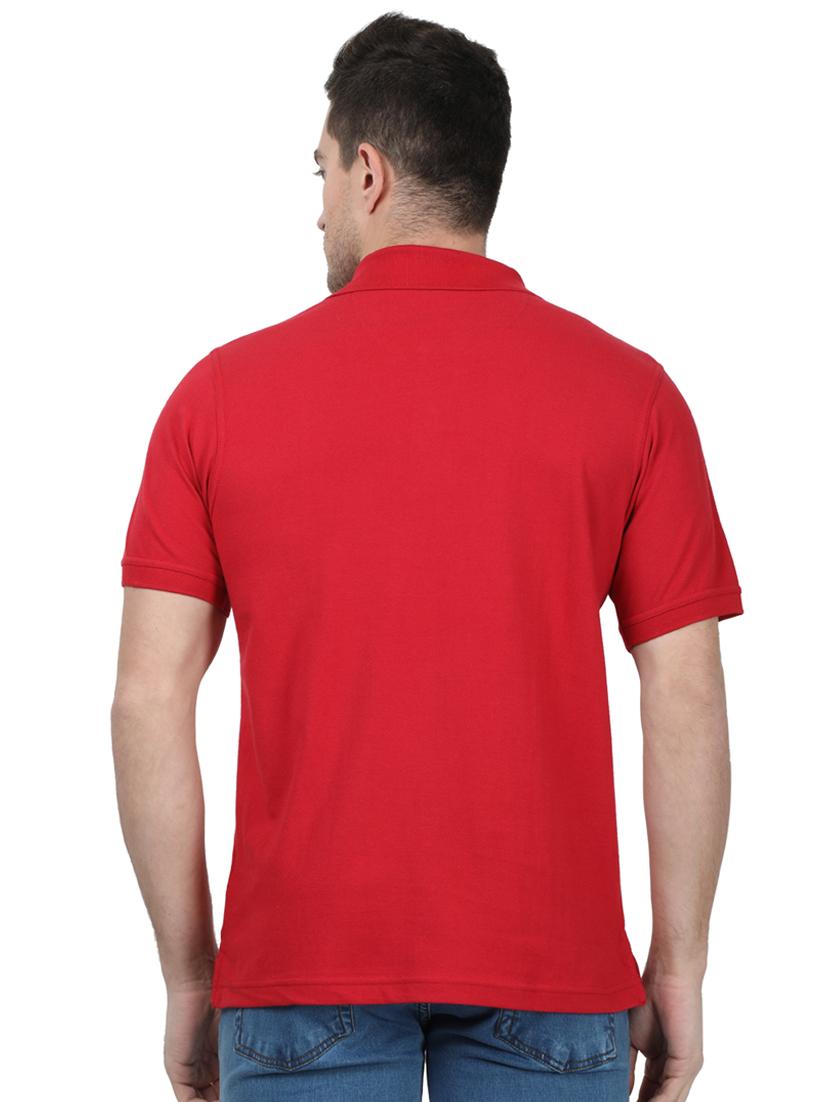 red solid polo t-shirt - 17694351 - Zoom Image - 3