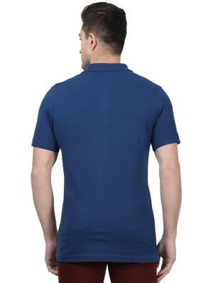 blue solid polo t-shirt - 17694353 - Standard Image - 3