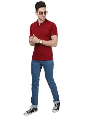 red solid polo t-shirt - 17694364 - Standard Image - 4