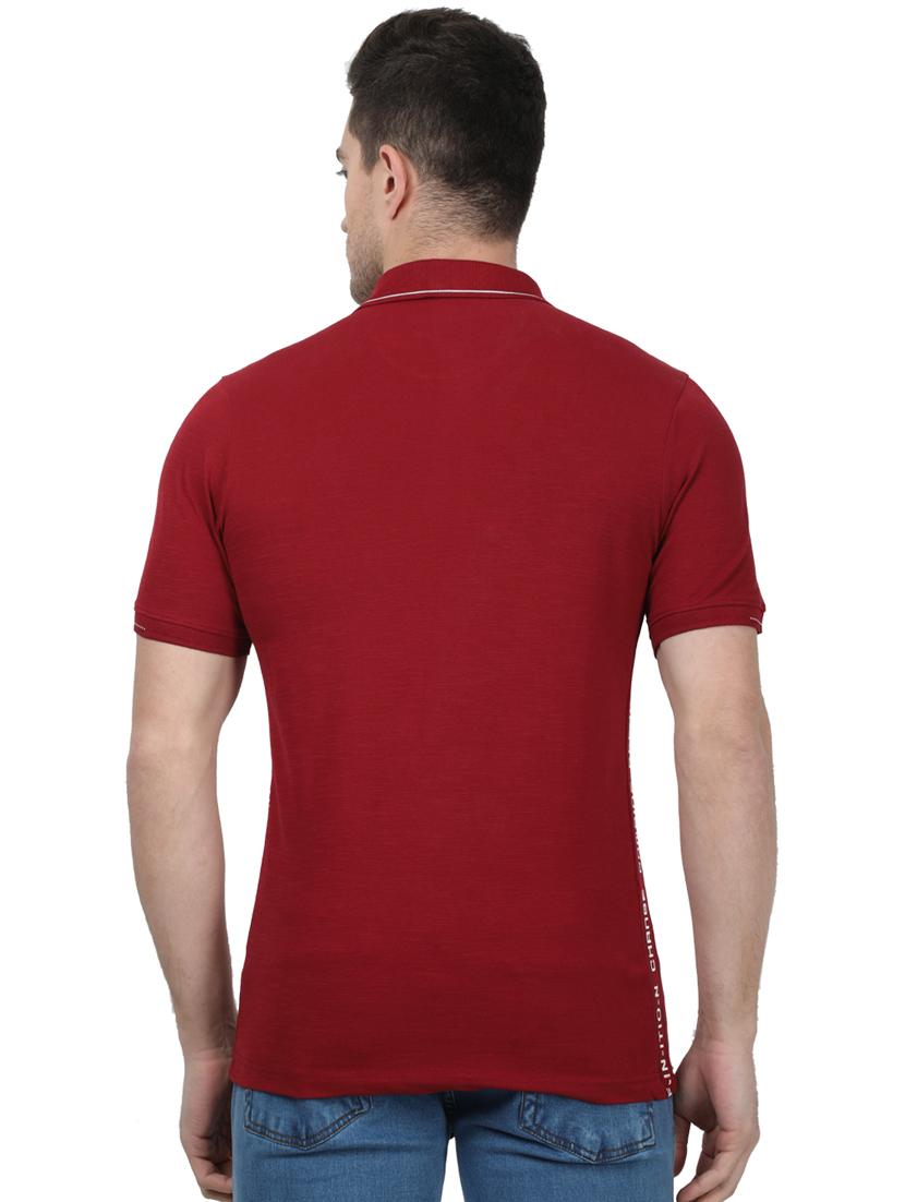 red solid polo t-shirt - 17694364 - Zoom Image - 3