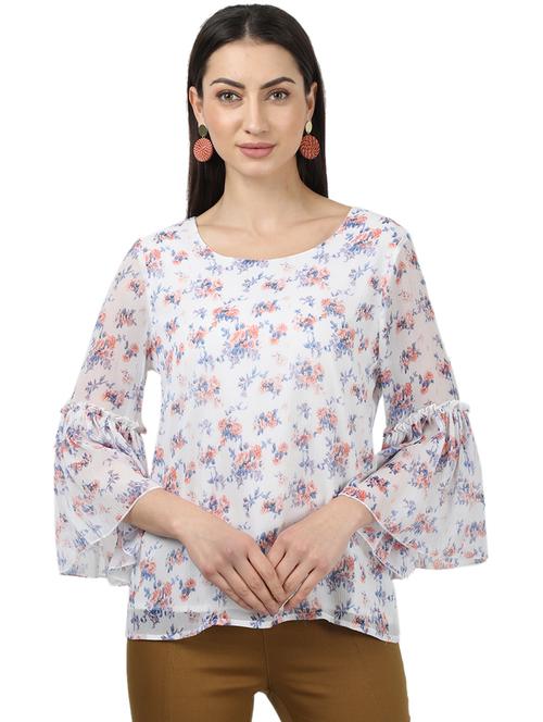 bell sleeved floral top - 17694440 - Standard Image - 1