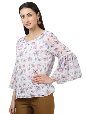 bell sleeved floral top - 17694440 - Standard Image - 2