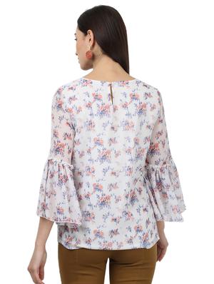 bell sleeved floral top - 17694440 - Standard Image - 3