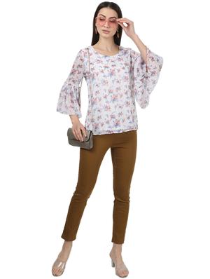 bell sleeved floral top - 17694440 - Standard Image - 4