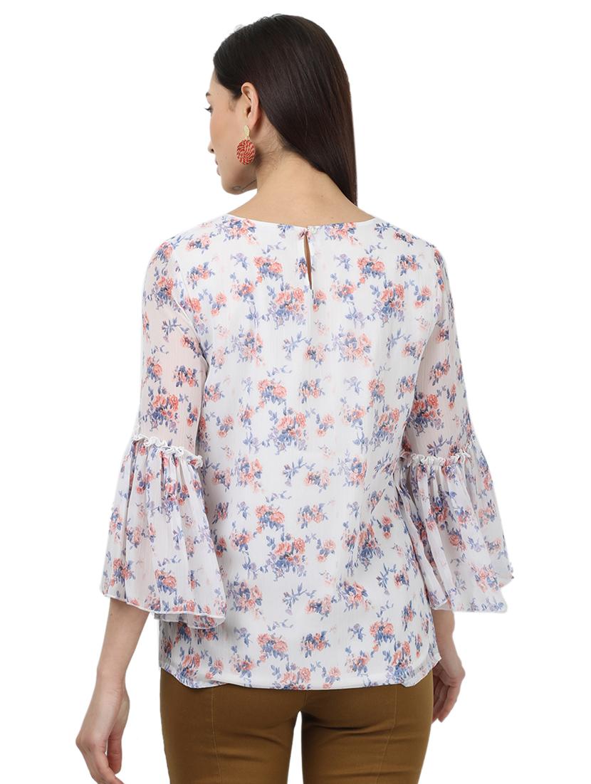 bell sleeved floral top - 17694440 - Zoom Image - 3