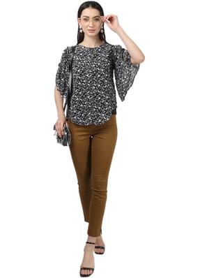 bell sleeved printed top - 17694449 - Standard Image - 4