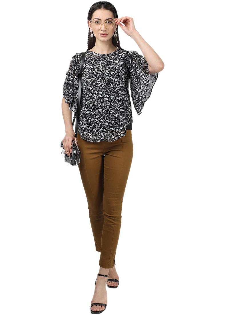 bell sleeved printed top - 17694449 - Zoom Image - 4