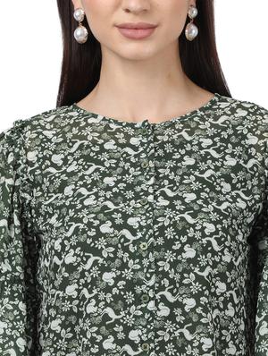 bell sleeved printed top - 17694450 - Standard Image - 5