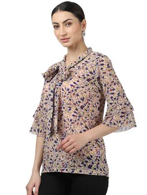 bell sleeved printed top - 17694452 - Standard Image - 2