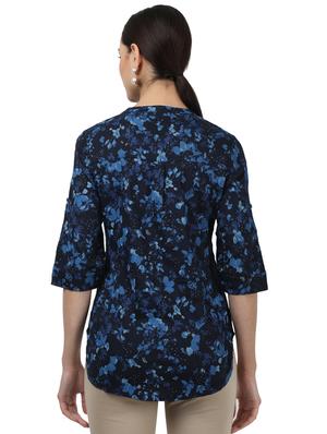mandarin neck floral top - 17694454 - Standard Image - 3