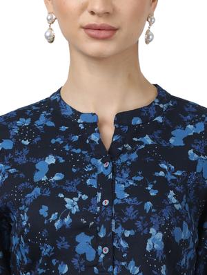 mandarin neck floral top - 17694454 - Standard Image - 5