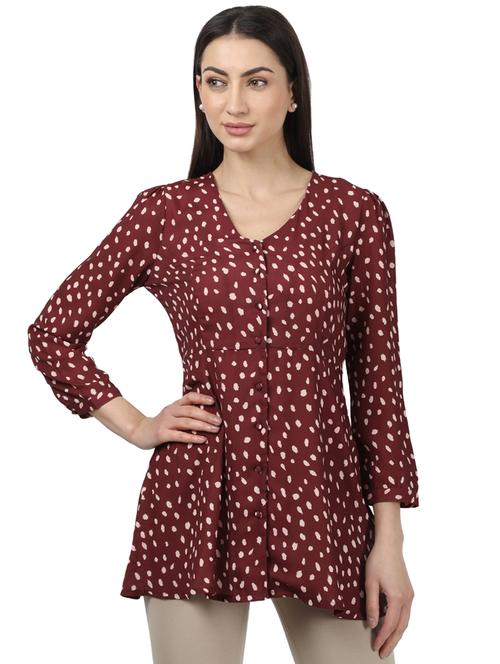 tie back printed top - 17694456 - Standard Image - 1