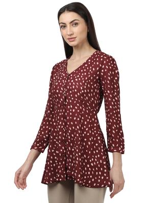 tie back printed top - 17694456 - Standard Image - 2