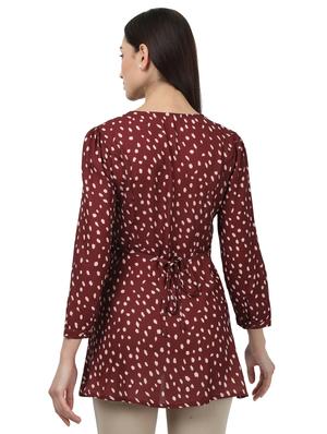 tie back printed top - 17694456 - Standard Image - 3