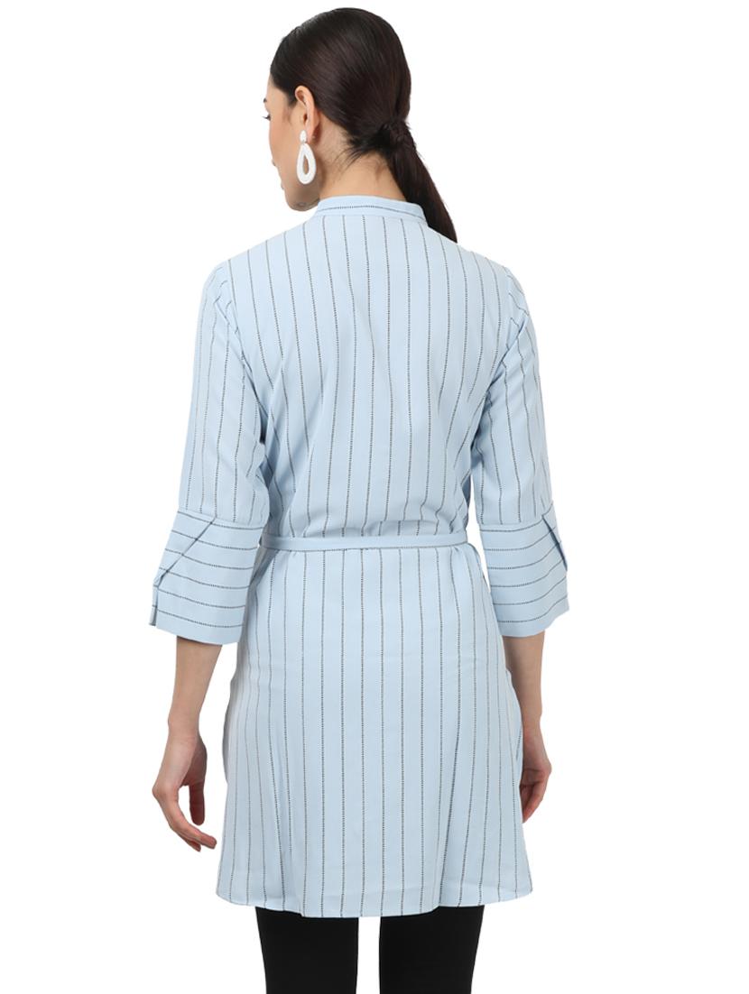 tie front striped tunic - 17694459 - Zoom Image - 3