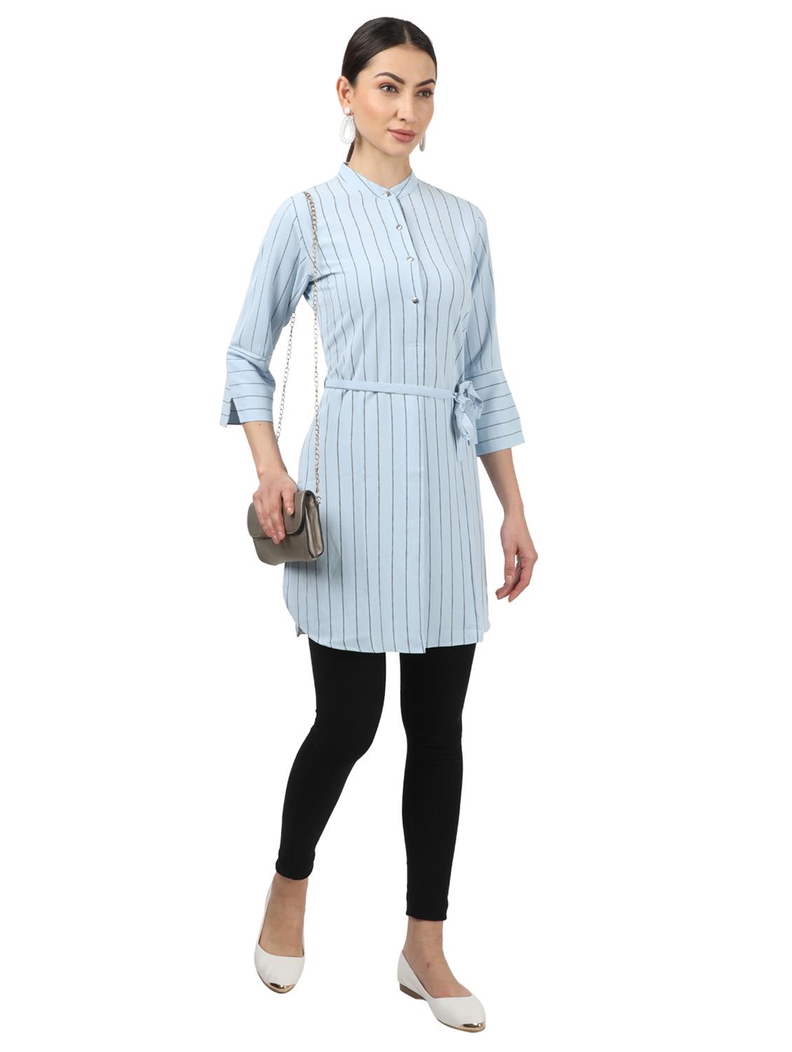 tie front striped tunic - 17694459 - Zoom Image - 4