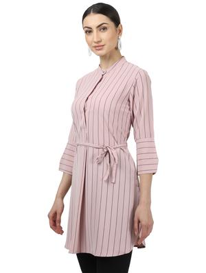 tie front striped tunic - 17694460 - Standard Image - 2