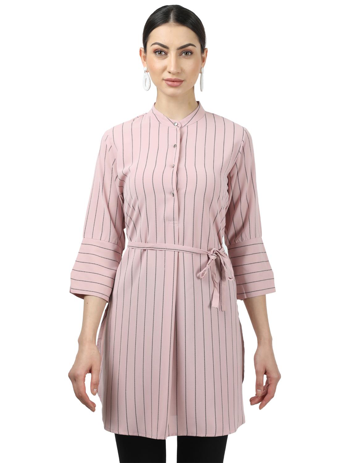 tie front striped tunic - 17694460 - Zoom Image - 1