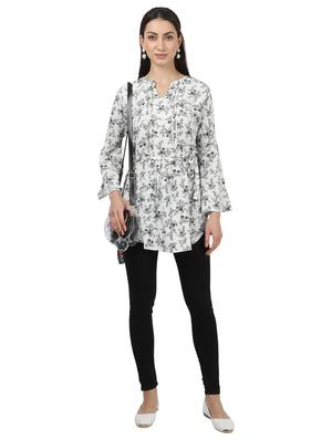 tie front floral tunic - 17694463 - Standard Image - 4