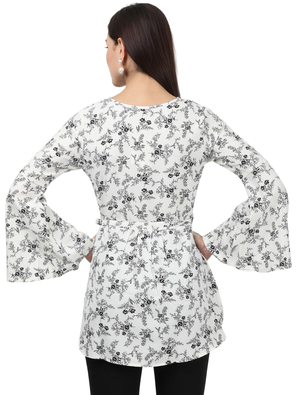 tie front floral tunic - 17694463 - Zoom Image - 3