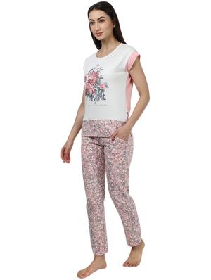 round neck printed nightwear pajama set - 17694475 - Standard Image - 2