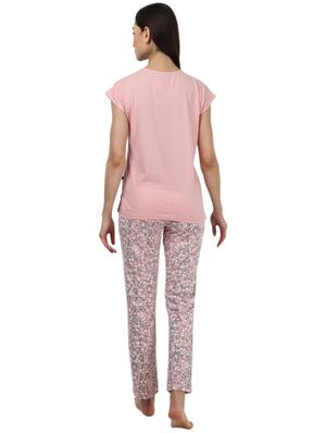 round neck printed nightwear pajama set - 17694475 - Standard Image - 3