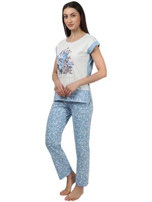 round neck printed nightwear pajama set - 17694476 - Standard Image - 2