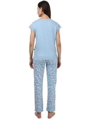 round neck printed nightwear pajama set - 17694476 - Standard Image - 3
