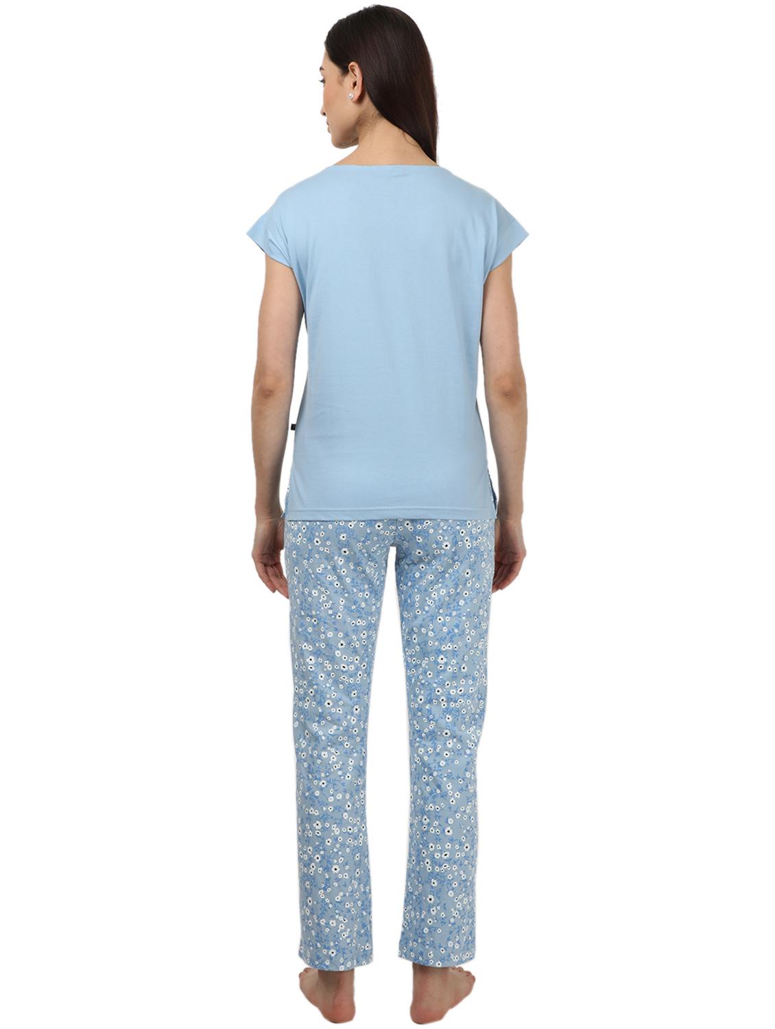 round neck printed nightwear pajama set - 17694476 - Zoom Image - 3