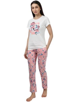 round neck printed nightwear pajama set - 17694481 - Standard Image - 2