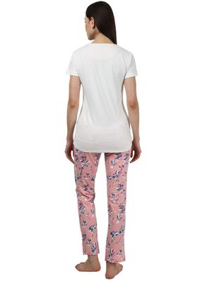 round neck printed nightwear pajama set - 17694481 - Standard Image - 3