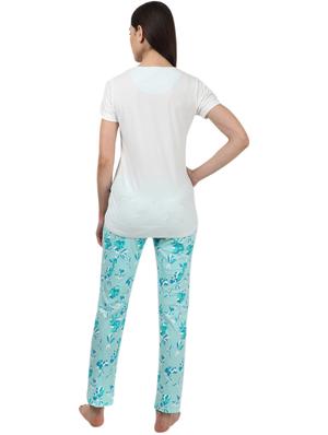 round neck printed nightwear pajama set - 17694482 - Standard Image - 3