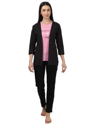 round neck printed nightwear pajama set - 17694485 - Standard Image - 2