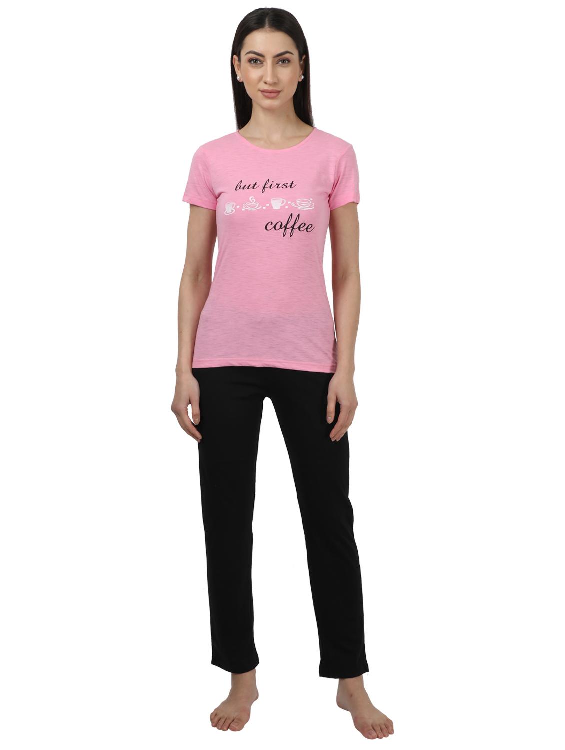 round neck printed nightwear pajama set - 17694485 - Zoom Image - 1