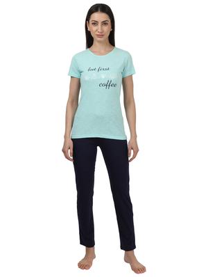round neck printed nightwear pajama set - 17694486 - Standard Image - 4