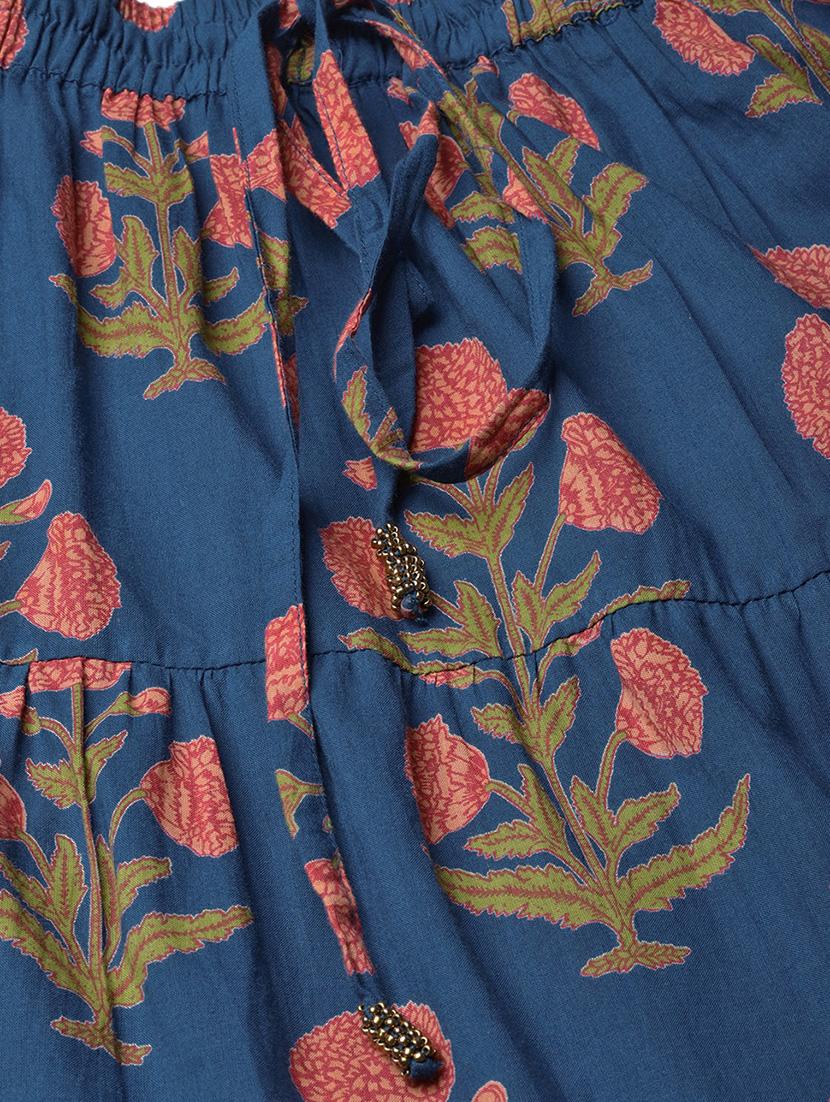 blue cotton flared skirt - 17694612 - Zoom Image - 5