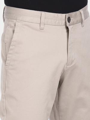 beige solid chinos - 17694629 - Standard Image - 6