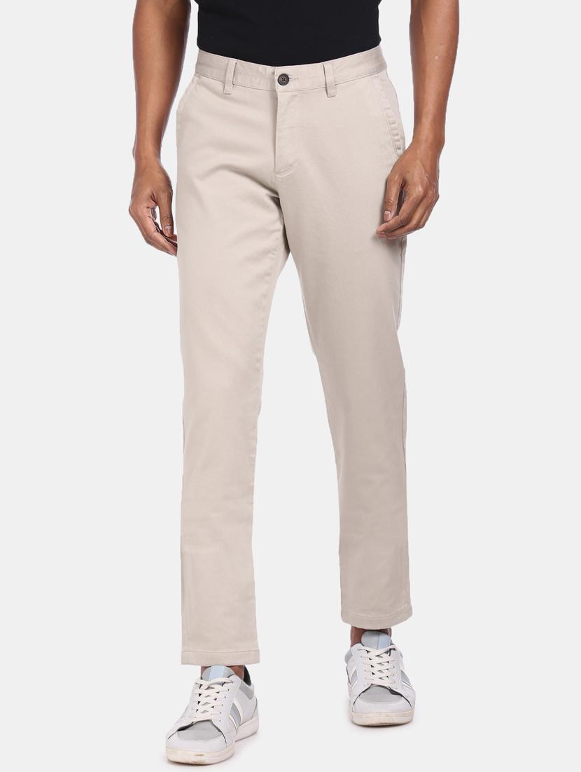 beige solid chinos - 17694629 - Zoom Image - 1