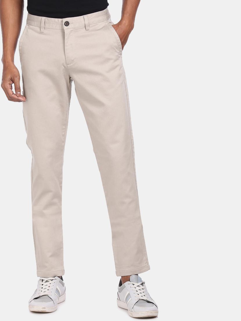 beige solid chinos - 17694629 - Zoom Image - 2