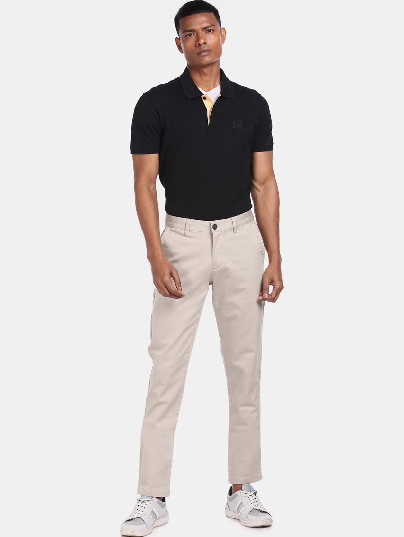 beige solid chinos - 17694629 - Zoom Image - 5