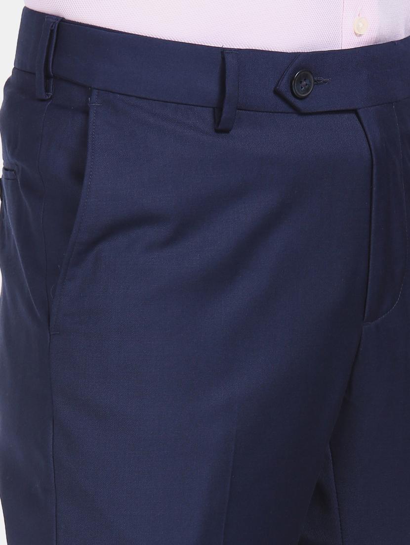 blue solid flat front formal trouser - 17694639 - Zoom Image - 6