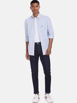 dark blue plain denim jeans - 17694649 - Standard Image - 5