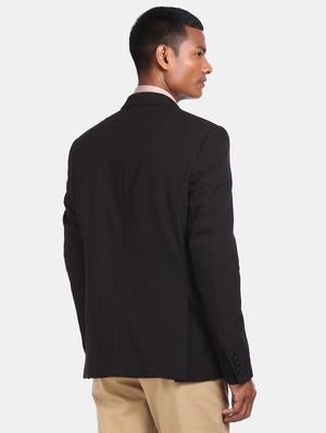 black solid single breasted casual blazer - 17694650 - Standard Image - 2
