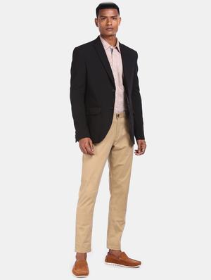 black solid single breasted casual blazer - 17694650 - Standard Image - 4